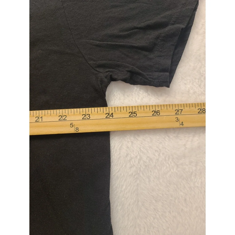 True Religion Men's Black V-Neck T-Shirt‎ XL Cotton Orange Logo Graphic Tee
